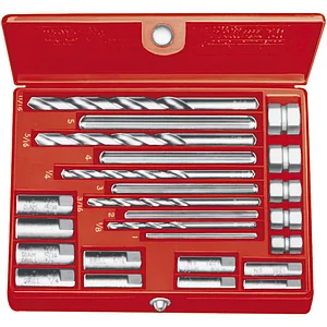 Schraubenausdreher-Satz 1/4"-1/2'" Gr. 1-5 in Kassette 20-teilig