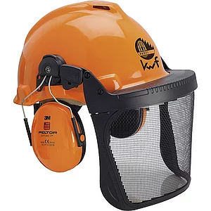 3M Forsthelm G3000 belüftet mit Visier und Gehörschutz Farbe orange