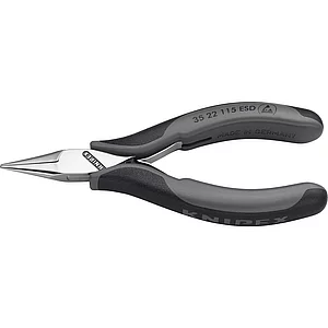 KNIPEX Elektronik Greifzange 3522 ESD DIN 9655 flach-runde Backen, 2K, L=115 mm