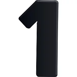 Ziffer selbstklebend, Type 1, Höhe 30 mm, Aluminium schwarz eloxiert