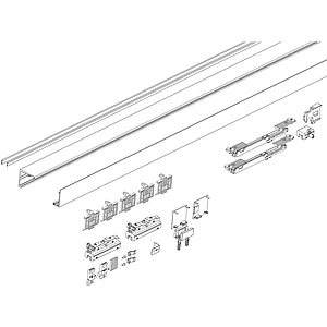 DORMA-GLAS Muto 60 2.0 Beschlagset Glas Deckenmontage L=1900 mm schwarz matt