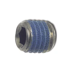 ISO4026 M 6x 4 Edelstahl A2 mit Tuflok-rundumbeschichtung (blau) (DIN913)