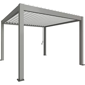 BIOHORT Pergola Gr. 3,5 x 3,5 quarzgrau/weiß