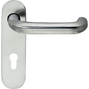 BKS Drückerlochteil B 72110 mit Kurzschild PZ 72 mm, für außen rund, Edelstahl