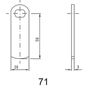 ASSA ABLOY Sperrnase für Elektronisches Schrankschloss Sense+PIN, Nr.71,gerade