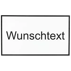 Leerschild inkl. zweizeiligem Text, Kunststoff weiß/schwarz