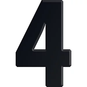 Ziffer selbstklebend, Type 4, Höhe 30 mm, Aluminium schwarz eloxiert