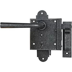 HALCÖ Schlossset BB, Kastenschlossdrücker links, verzinkt schwarz passiviert