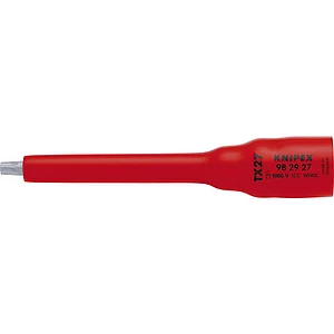 KNIPEX Steckschlüssel-Einsatz isoliert 9829, 3/8" für TX27, Länge 123 mm