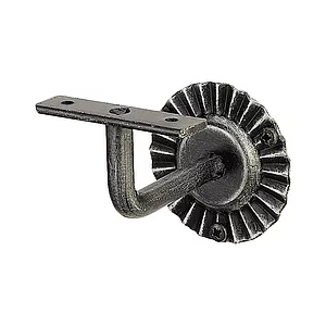 Handlaufträger mit Winkel, Wandabstand 90, schwarz lackiert, patiniert