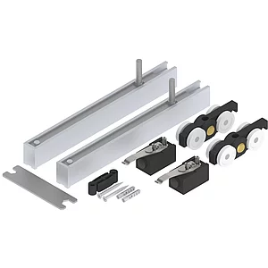 HELM 140 Beschlagset Holz minimale Einbauhöhe mit Stopper ohne Laufschine