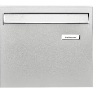 BURG Zaunbriefkasten BORKUM mit rückwärtiger Einwurfklappe, Edelstahl rostfrei