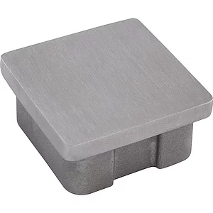 ECONOMY Endkappe eckig für Rohr 50 x 50 x 2,0 mm,Edelstahl geschliffen V2A