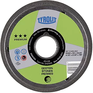 TYROLIT Schleiftopf kegelig Premium*** 130/90 x 55 Aufnahme M14 Korn 16 Gestein