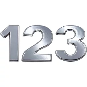 Ziffer selbstklebend, Type 0, Höhe 30 mm, Aluminium silber eloxiert