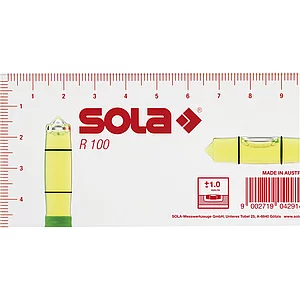 SOLA Klein-Wasserwaage R100 Abmessung 100 x 50 x 15 mm