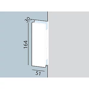 DORMA-Glas Gegenkasten GK 50 für Mittel und Eckschloss, Edelstahl 03.224