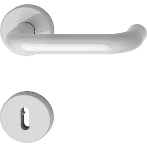 Drückergarnitur 111.20 R - auf Rosette BB, 38 - 48, lichtgrau