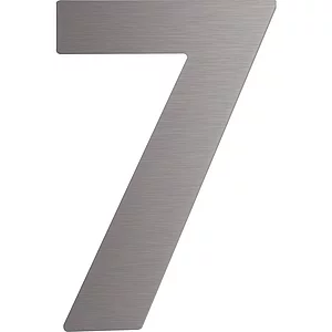 Hausnummer 7 - Höhe 120 mm, mit 2 Gewindenocken M5, Edelstahl