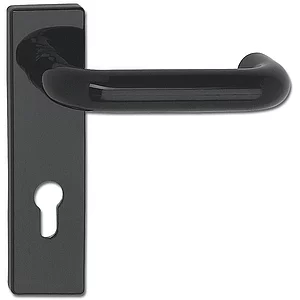 FS-Drückergarnitur U-Form - auf Kurzschild PZ 72, TS 44-66 mm, schwarz