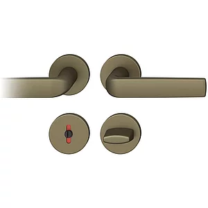 FSB Drückergarnitur 12 1267 ASL auf Rosette WC, Aluminium mittelbronzefarbig