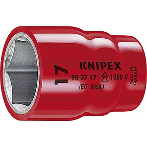 KNIPEX Steckschlüssel-Einsatz isoliert 9837, 3/8" für 6-kant, SW 10 mm