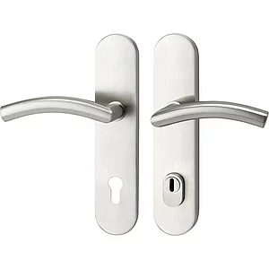 SH-Drückergarnitur NEW YORK -auf Schild PZ92, mit Kzs., Edelstahl