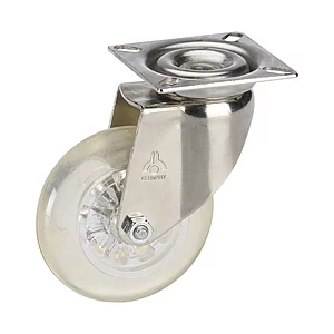 DÖRNER + HELMER Lenkrolle 75 mm Polyurethan-Rad transparent 50 kg