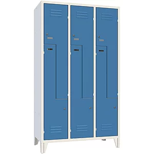 Z-Garderobenschrank Abteilanzahl 6 RAL7035/5010 grau/blau