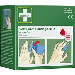 CEDERROTH Soft Foam Bandage Rolle Farbe blau Länge 450 cm Breite 6 cm