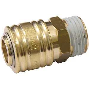 Euro Druckluft Kupplung aus Messing mit Außengewinde 1/4"