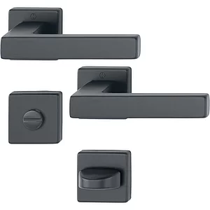 HOPPE Drückergarnitur AUSTIN - auf Rosette WC, TS 52-57 mm, Aluminium schwarz