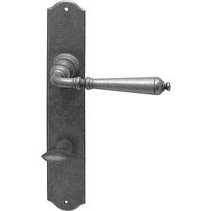 HALCÖ Drückergarnitur GRÖDEN - auf Schild WC 90, 38 - 45, thermopatiniert