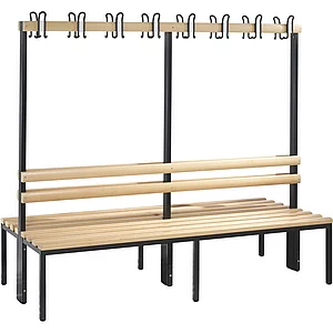 C+P Garderobenbank doppelseitig Basic 1650 x 1960 x 750 mm