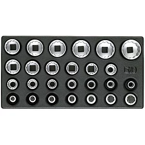 GEDORE Satz Steckschlüssel-Einsätze 1/2" 1500 ES-D19 in 1/3 ES-Modul 26-teilig