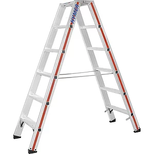 HYMER Alu-Stufen-Stehleiter Type 8024 Stufen=2 x 6 Länge=1,53 m