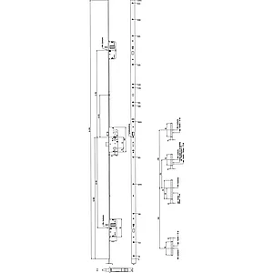 KFV MFV-Schloss BS 2300 DIN, DM 55, Stulp 20 mm eckig, VK 10 mm, Stahl verzinkt