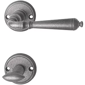 HALCÖ Drückergarnitur GRÖDEN - auf Rosette WC, 38 - 45, thermopatiniert