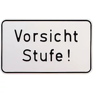 Hinweisschild Vorsicht Stufe! 250 x 150 mm