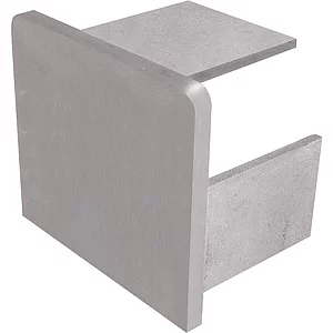IAM DESIGN Endkappe für Kantenschutzprofil, 28x25x20mm,Zamak Edelstahl-Effekt
