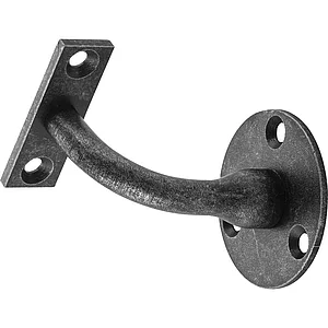Handlaufträger rund Dreipunktbefestigung, Wandabstand 78 mm, schwarz passiviert