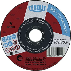 TYROLIT Trennscheibe gerade Basic* 125 x 1,0 mm Inox Form 41