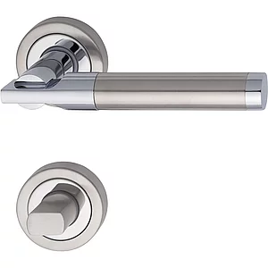 MARCHESI Drückergarnitur THOR - auf Rosette WC, verchromt/Edelstahl matt