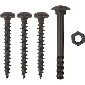 Schraubenset für Langband einseitig gerollt 400mm, Stahl schwarz verzinkt