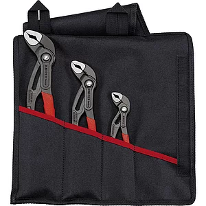 KNIPEX Wasserpumpenzangen-Set Cobra 001955S9, 3-teilig in Rolltasche SW 30-60 mm