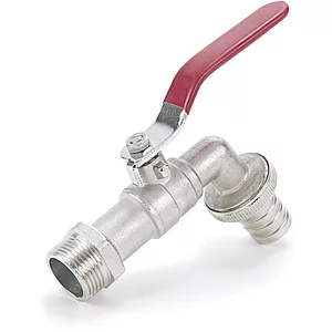 REHAU Wasserhahn mit Kugelventil 1/2 Zoll, Messing matt verchromt