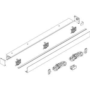 DORMA-GLAS Muto 80 Beschlagset Glas Deckenmontage L=2880 mm Edelstahl-Effekt