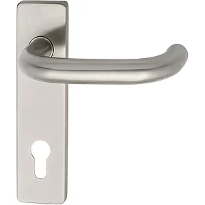 FH-Drückergarnitur GEOS 1754/D52K - auf Kurzschild PZ88, 38 - 43, Edelstahl matt