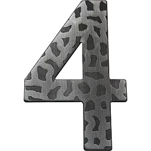 Hausnummer 4 - Höhe 120 mm, Schmiedeeisen schwarz verzinkt