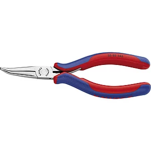 KNIPEX Elektronik Greifzange 3582 DIN 9655 flach-rund Backen 45°, 2K, L=145 mm